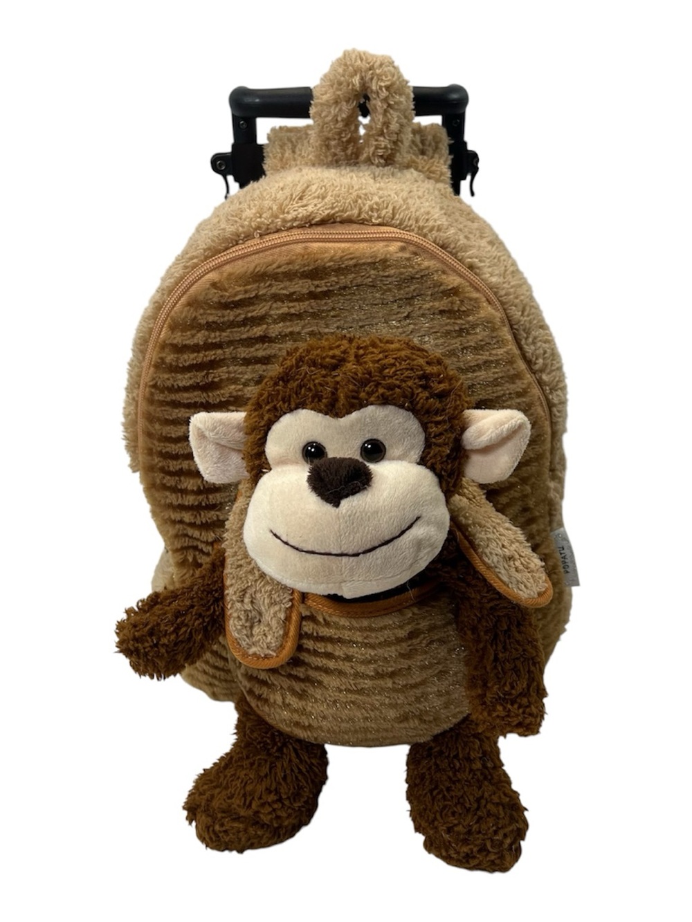 Popatu Brown Plush Kids Backpack With Monkey Plush  every